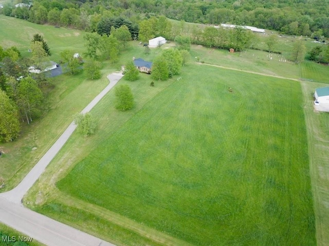drone / aerial view with a rural view