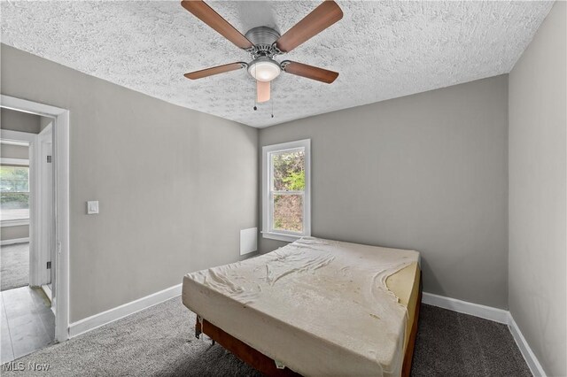 1335 W Blvd, Cleveland, OH 44102 - carpeted bedroom with a ceiling fan, a textured ceiling, and baseboards