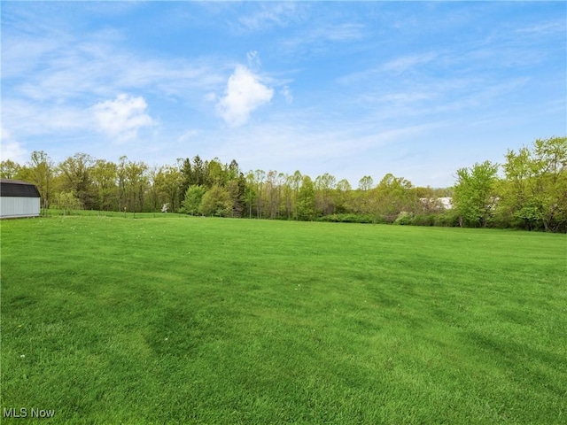 view of yard with an outdoor structure