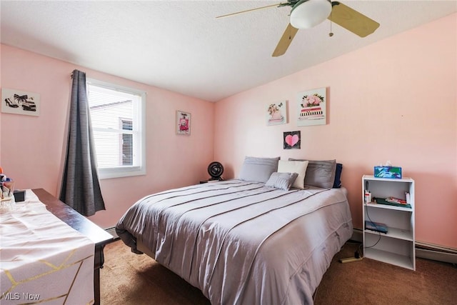 7377 Sierra Madre Trl, Boardman, OH 44512 - carpeted bedroom with a ceiling fan and baseboard heating