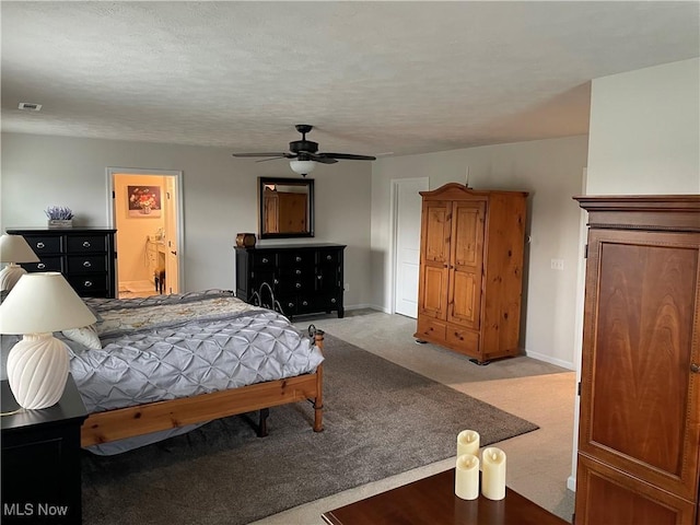 840 Sunrise Cir, Aurora, OH 44202 - bedroom featuring carpet floors, baseboards, visible vents, and ceiling fan