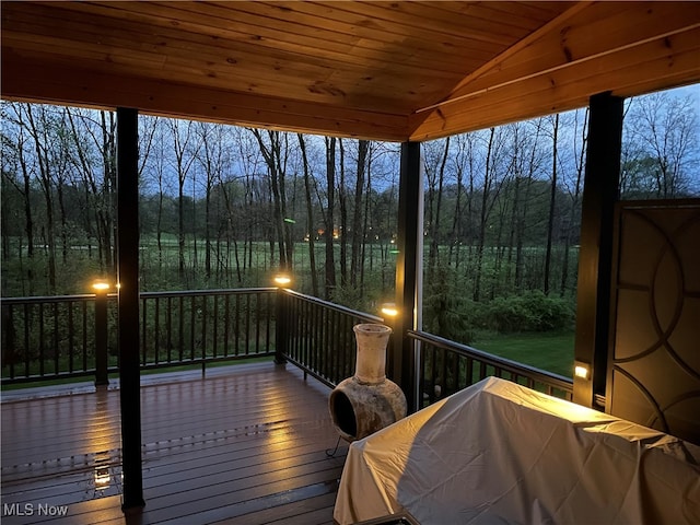 840 Sunrise Cir, Aurora, OH 44202 - wooden terrace with a view of trees