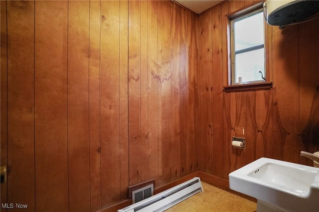 460 Carthage Ave, Kent, OH 44240 - bathroom featuring visible vents and wood walls