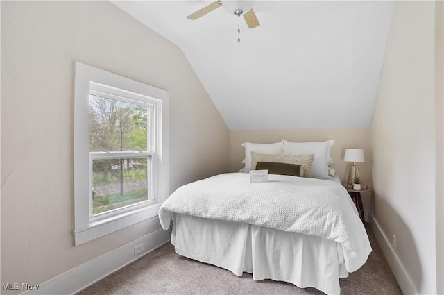460 Carthage Ave, Kent, OH 44240 - bedroom with carpet floors, ceiling fan, and vaulted ceiling