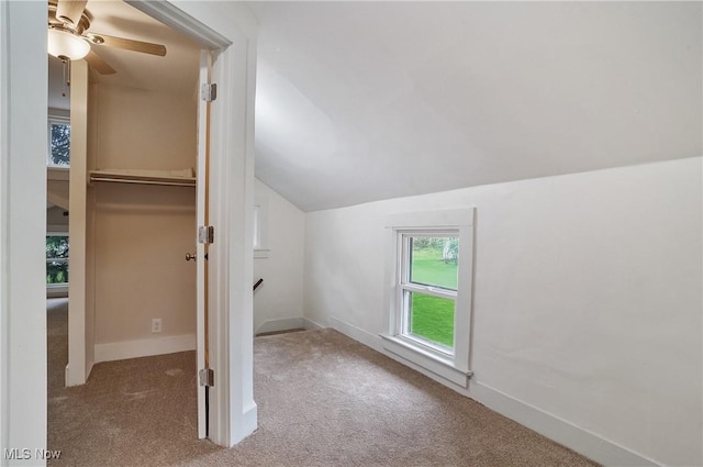 460 Carthage Ave, Kent, OH 44240 - bonus room featuring carpet floors, baseboards, ceiling fan, and vaulted ceiling