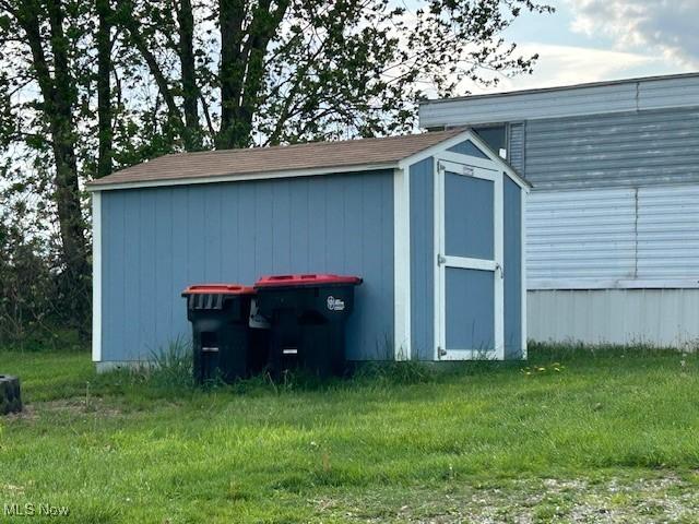 view of shed
