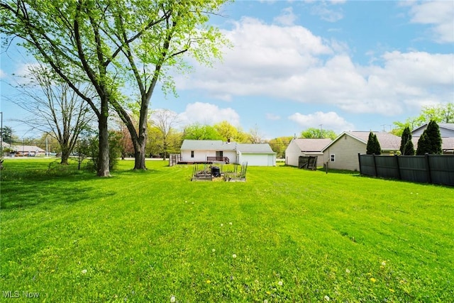 view of yard with fence