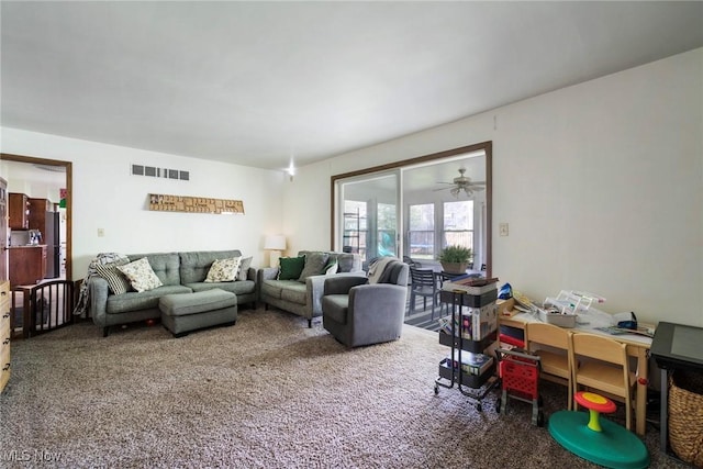 8459 Four Seasons Trl, Poland, OH 44514 - carpeted living room featuring visible vents