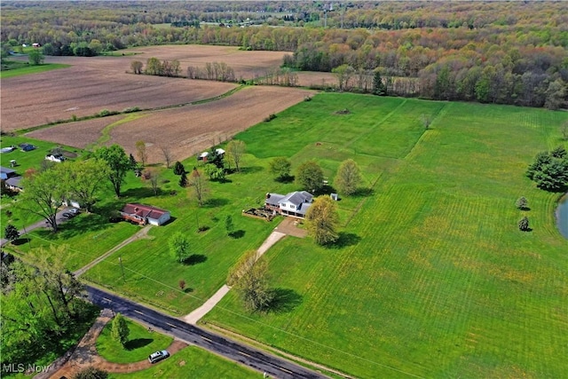 bird's eye view featuring a rural view