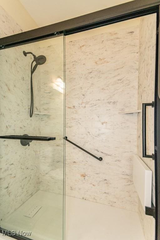full bathroom featuring a shower stall