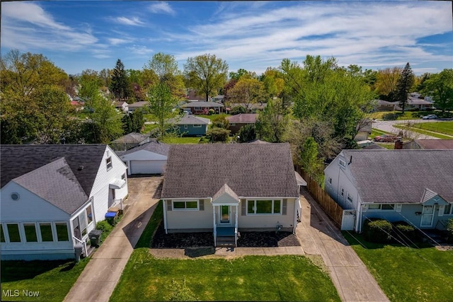 bird's eye view featuring a residential view