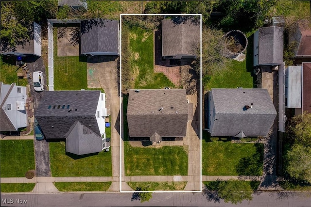 drone / aerial view with a residential view