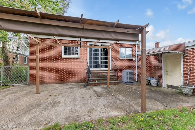 23267 Marion Rd, North Olmsted, OH 44070 - exterior space with brick siding, fence, central AC unit, and entry steps