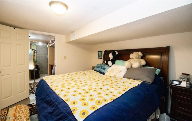 bedroom featuring visible vents