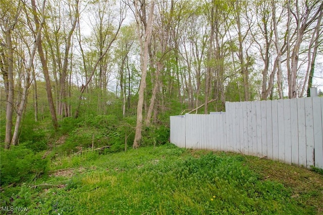 view of yard featuring fence