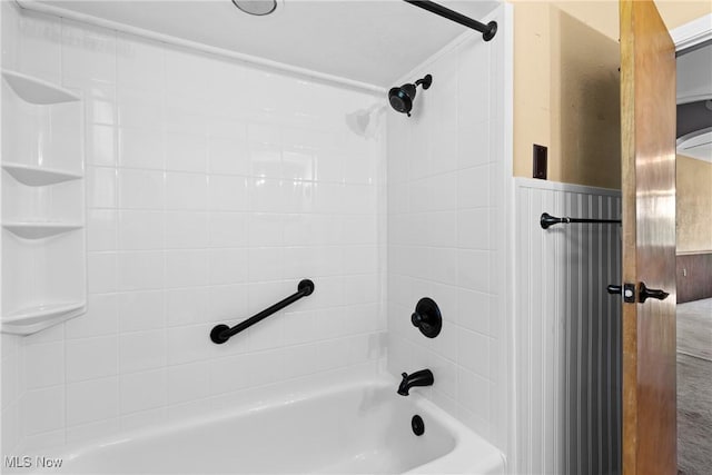 23 Walnut St, Rayland, OH 43943 - full bathroom featuring wainscoting and tub / shower combination