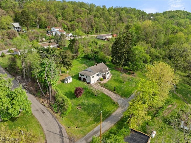 23 Walnut St, Rayland, OH 43943 - birds eye view of property featuring a forest view