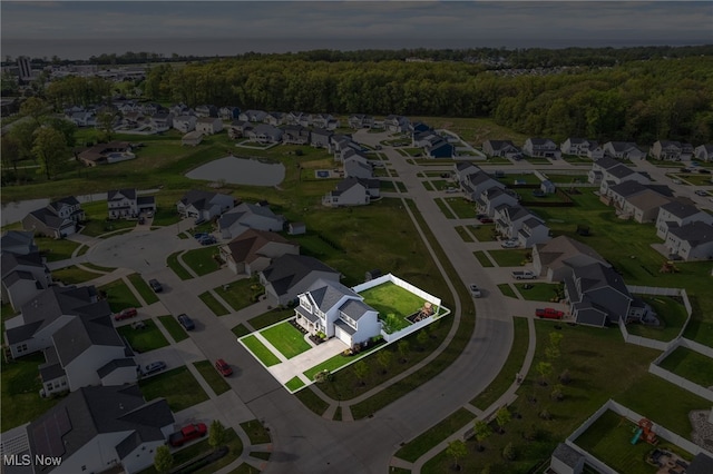 aerial view featuring a residential view