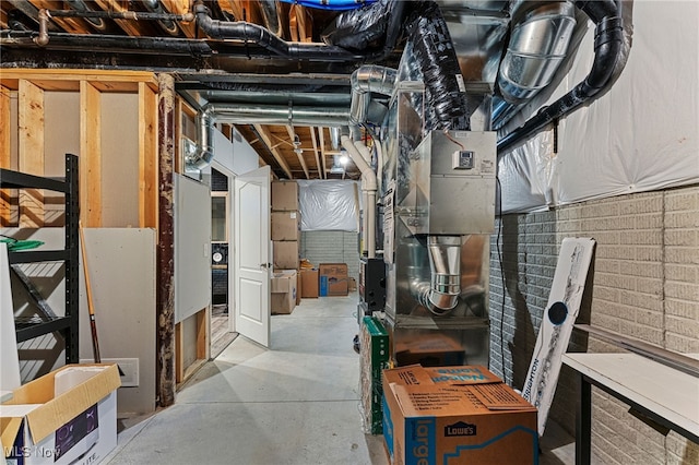 view of unfinished basement