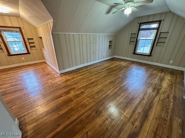 30119 Harrison St, Willowick, OH 44095 - bonus room with ceiling fan, vaulted ceiling, and hardwood / wood-style flooring