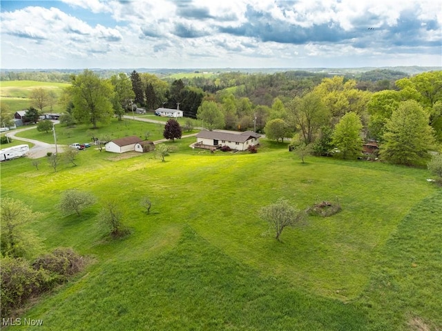 bird's eye view with a rural view