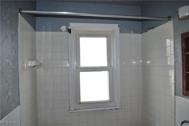 bathroom featuring walk in shower