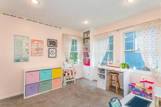 7599 Fairview Ave, Mentor, OH 44060 - recreation room featuring carpet floors, recessed lighting, and baseboards