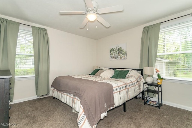 7599 Fairview Ave, Mentor, OH 44060 - bedroom featuring baseboards, a ceiling fan, and carpet flooring
