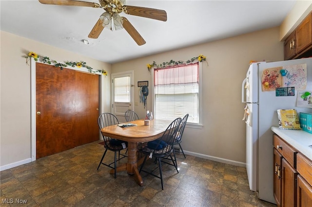 1536-1548 Montclair St NE, Warren, OH 44483 - dining area featuring plenty of natural light, stone finish flooring, and baseboards
