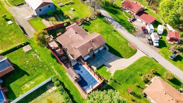 aerial view featuring a residential view