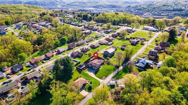 aerial view with a residential view