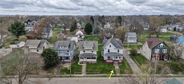 aerial view with a residential view