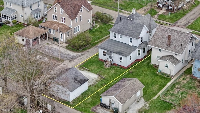 bird's eye view with a residential view