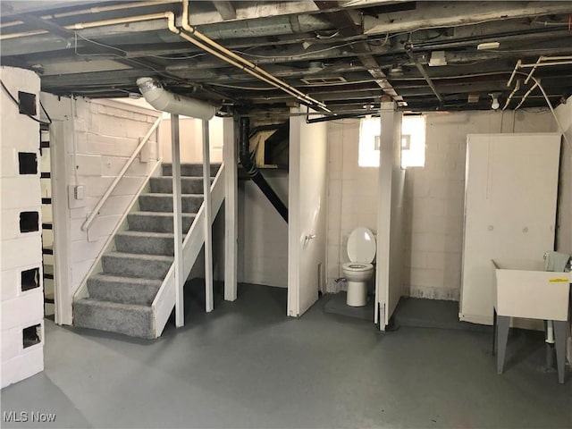 basement with stairway
