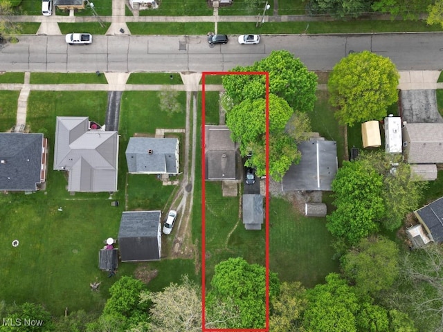 drone / aerial view with a residential view