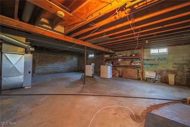 4820 Alabama Ave SW, Navarre, OH 44662 - below grade area with heating unit and washer / dryer