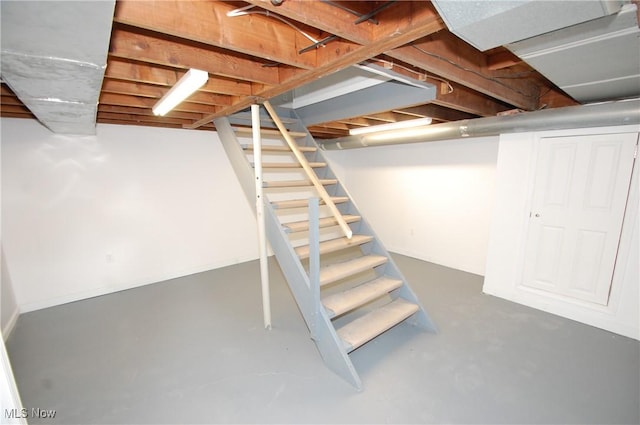 basement with stairs