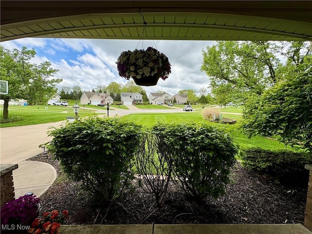 view of yard with a residential view