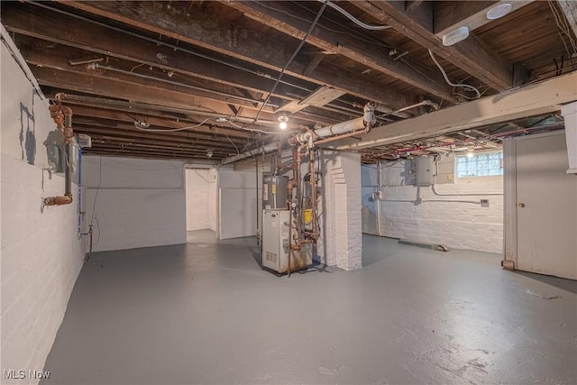 basement with electric panel