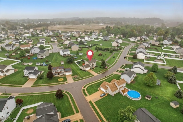 bird's eye view with a residential view