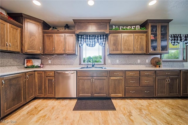 4661 Sugar Grove Rd, Cambridge, OH 43725 - kitchen featuring light countertops, stainless steel dishwasher, and a sink