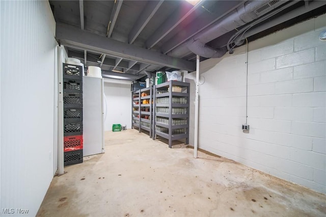 4661 Sugar Grove Rd, Cambridge, OH 43725 - unfinished basement featuring concrete block wall