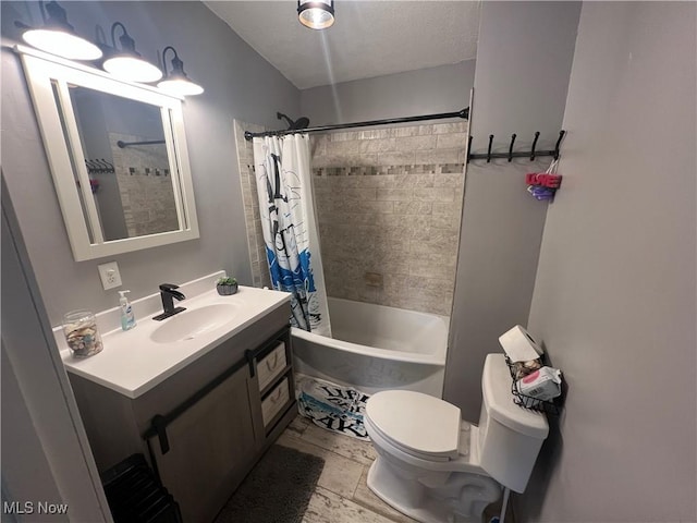37080 Penrose Ln, Cadiz, OH 43907 - full bathroom featuring toilet, vanity, and shower / bath combination with curtain