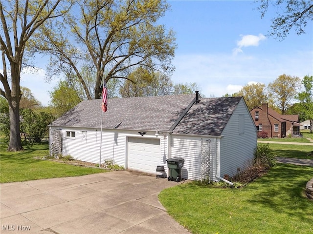 garage with driveway