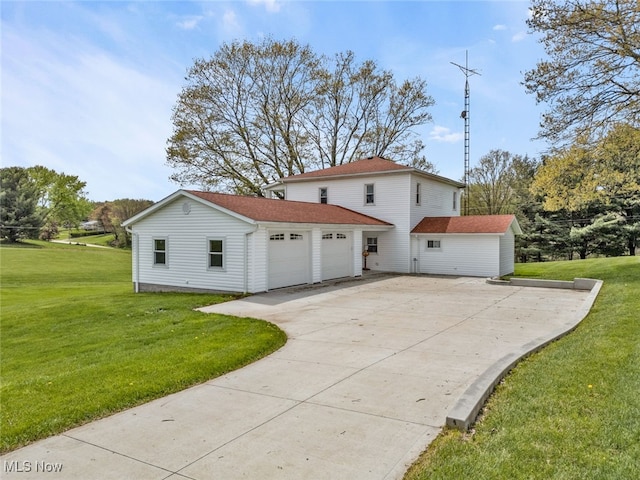 1250 Alamo Rd SE, Carrollton, OH 44615 - view of property exterior with a lawn, an attached garage, and driveway