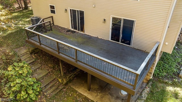 13109 Edison St NE, Alliance, OH 44601 - wooden deck featuring central AC unit