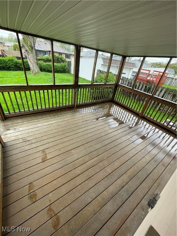 deck featuring a yard