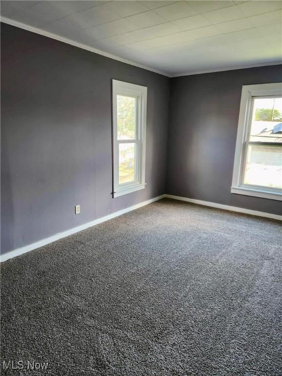 337 Foster Ave, Cambridge, OH 43725 - carpeted spare room with plenty of natural light, baseboards, and ornamental molding
