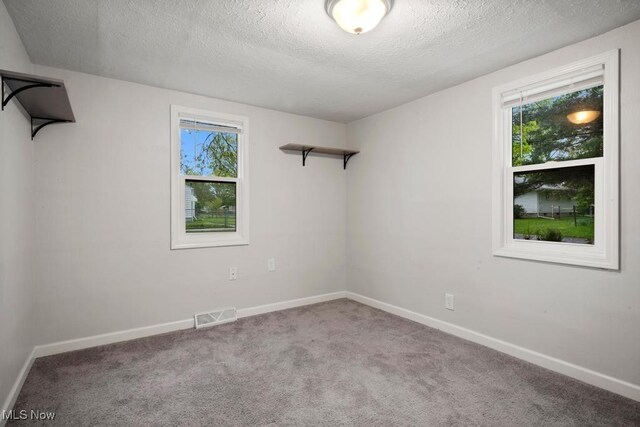 5331 Ridgewood St, Lorain, OH 44055 - carpeted empty room featuring a healthy amount of sunlight, a textured ceiling, baseboards, and visible vents