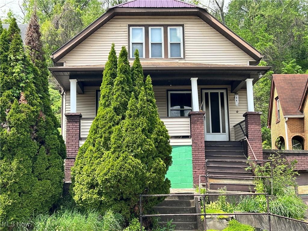 3115 Elm St, Weirton, WV 26062 - bungalow with covered porch and stairs